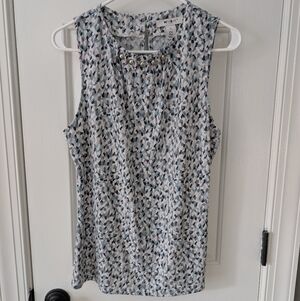 White House Black Market Sleeveless Top - Blue, White, Gray